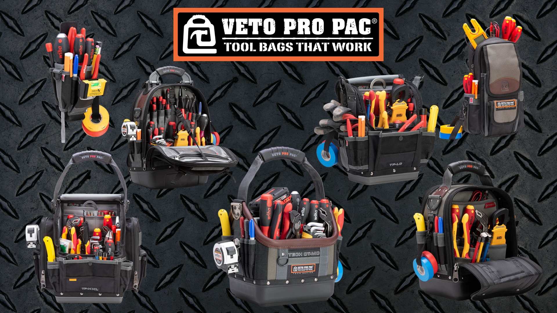 Tool Bags and Pouches made by Veto Pro Pac Seven tool bags & Pouches made by Veto Pro Pac